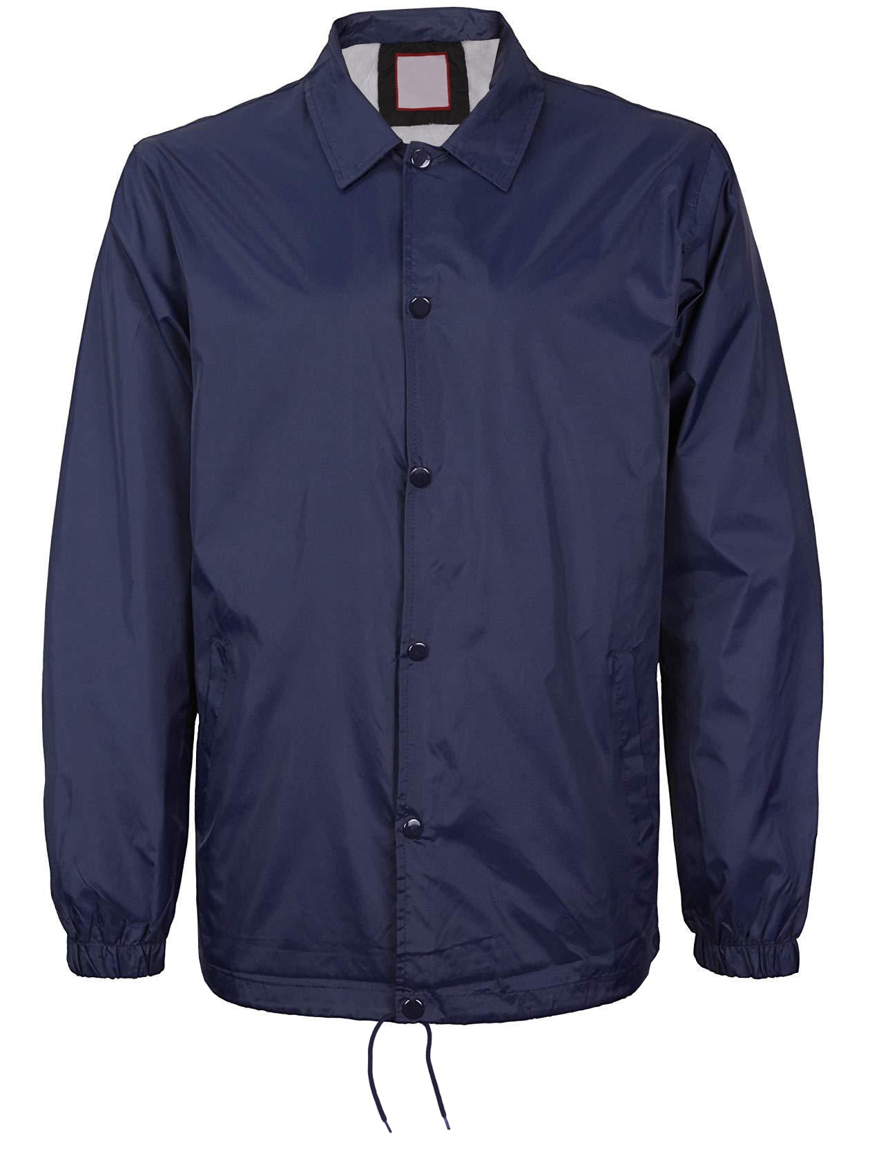 Men's Windbreaker Lightweight Waterproof Sherpa Button Up Athletic