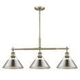 thumbnail image 3 of Yep by Golden Lighting Orwell 3-light Island Light in Aged Brass and Pewter shade, 3 of 3