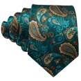 thumbnail image 3 of Barry.Wang Paisley Ties for Men Flower Silk Necktie Set with Handkerchief Cufflinks Wedding Party Business, 3 of 3
