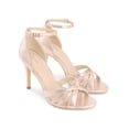thumbnail image 3 of BLISSFUL STEP Ankle Strap Open Toe Stiletto High Heels Sandals for Women Pink (Size 8.5), 3 of 7