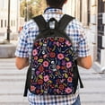 thumbnail image 5 of Qekee Dancing Skeletons Floral Garden print Travel Backpack for women and men, Water Resistant Travel Backpack for Men & Women, Work College School Backpack Gift, 5 of 5
