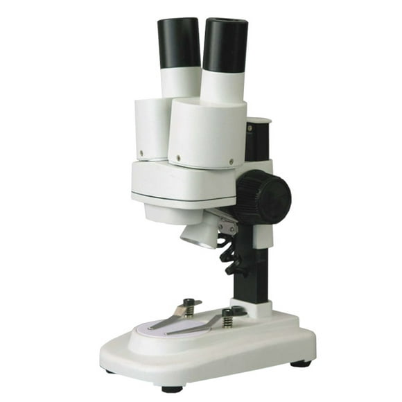 AmScope Kids SE100 Portable Binocular Stereo Microscope, WF10x Eyepieces, 20X Magnification, Tungsten Light Source, Reversible Black/White Stage Plate, Battery-Powered