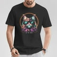 thumbnail image 2 of 2024 Total Solar Eclipse Cat With Glasses April Date T-Shirt, Funny Feline Celestial Event Graphic Tee, April 8 Path of Totality Souvenir Shirt for Men Women Kids Cat Lovers and Eclipse, 2 of 3