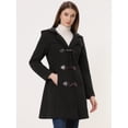 thumbnail image 3 of Abrigo de Invierno con Capucha y Botones para Mujer Negro L, 3 of 5