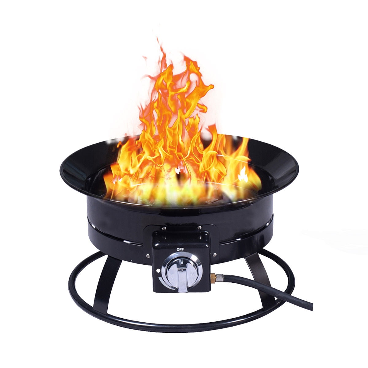 Costway Portable Firepit Outdoor 58,000 BTU Propane Patio Lava Rocks Camping Events by Costway
