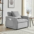 thumbnail image 2 of Lunale Sleeper Sofa Chair Bed, 3-in-1 Convertible Sofa Chair, Gray ​Velvet, 2 of 5