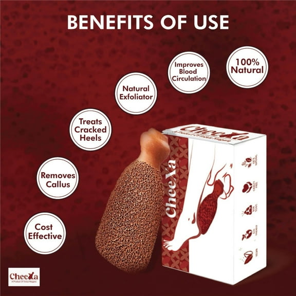 CheeXa Pumice Stone for Feet Lasts 5 Years Foot Exfoliator Scrubber | Callus & Dead skin Remover |Made of Natural Terra-Cotta Hard Skin Scrubber | Pedicure | Double sided