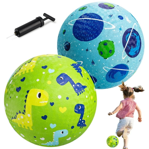 PLAYZAP 2 Pack Playground Balls for Toddler 1-3, Kickball 8.5 inch Rubber Balls for Kids, Bouncy Inflatable Ball for Indoor Games and Outdoor Ball Sports, Great Kids Toddler Ball Gift for Boys Girls