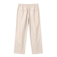 thumbnail image 5 of Cotton Linen Pants for Men Baggy Elastic Drawstring Joggers Trouser Summer Casual Lightweight Breathable Beach Pants, M, 5 of 6