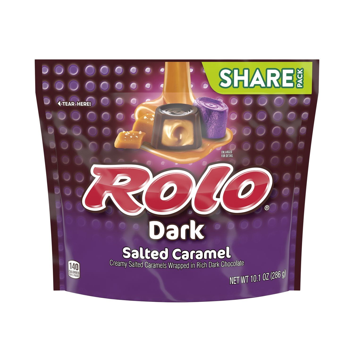 Rolo, Creamy Salted Caramels Wrapped in Dark Chocolate Candy, Gluten Free, Individually Wrapped, 10.1 oz, Share Pack