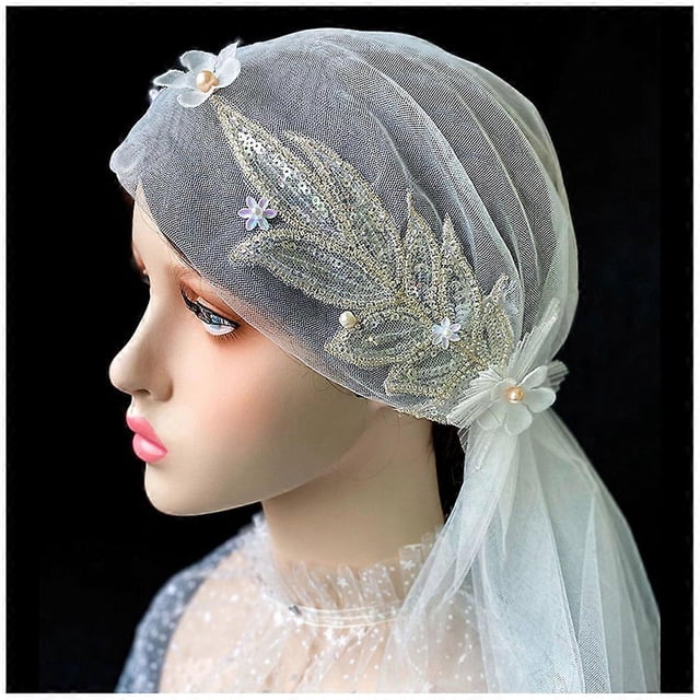 Vintage Women Wedding Veil Floral Lace Applique Elegant Bridal Accessories