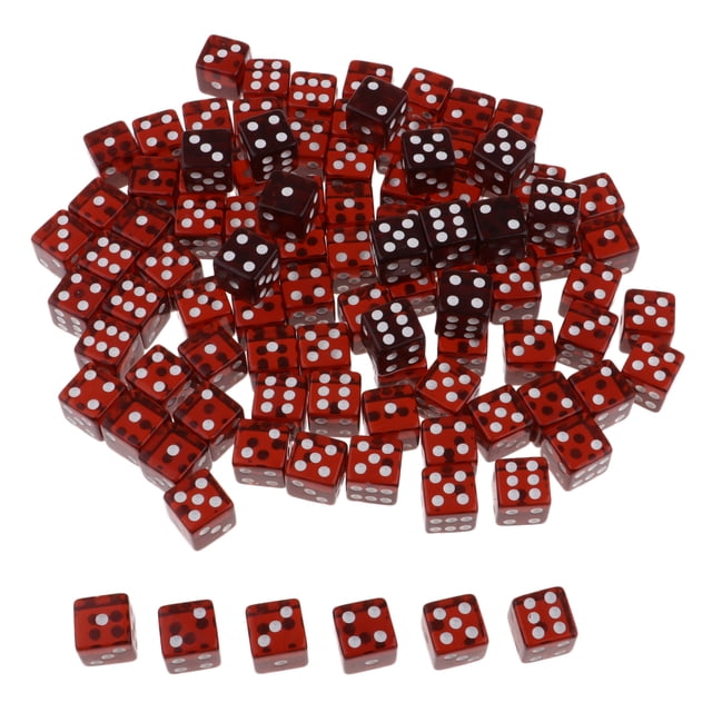 Esquirla 100pcs 6-sided Game Dice 15mm Dice for Board Games and Teaching Math Brown