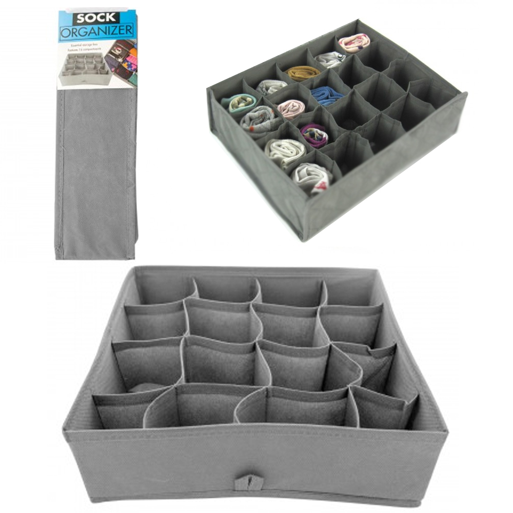 1 Sock Organizer 16 Section Drawer Underwear Closet Home Storage