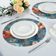 thumbnail image 4 of 15.4" Round Placemat Set of 4 Polyester Fabric Place Mats Non-Slip Dining Kitchen Table Mats for Kitchen Party Decor Birds and Flowers, 4 of 5