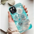 thumbnail image 5 of Sparkling Floral Women’s iPhone Case – Perfect for Valentine’s Day & Mother’s Day, Dazzling Blue Gradient Roses with Shimmering Glitter, Protective & Stylish, Compatible with iPhone 11/12/13/14/15/16, 5 of 9