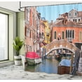 thumbnail image 4 of Ambesonne Venice Shower Curtain, Buildings Gondola and Canal, 69"Wx84"L, Multicolor, 4 of 4