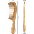 thumbnail image 3 of Handmade 100% Natural Green Sandalwood Hair Combs Anti-static Sandalwood Scent Wooden Detangling Comb (wide Teeth), 3 of 5