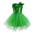 thumbnail image 7 of vigerkar Toddler Tutu Dress Little Girls Fluffy Summer Dresses Casual Party Tulle Sundress for Kids 3-12Y (Green, 4-5 Years), 7 of 7