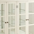 thumbnail image 3 of HomeStock Renaissance Romance Wooden Accent Display Cabinet with 4 Glass Doors and Glass Panels on Sides and Mirrored Panel on the Back, White, 45.25 x 15 x 47 Inch, 3 of 8