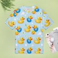 thumbnail image 4 of Rubber Duckies Blue Women's Short Sleeve Tops Casual Blouses T Shirt, 4 of 6