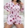 thumbnail image 5 of Plus Size Heart Printed Pajama Romper, 5 of 5