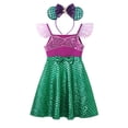 thumbnail image 3 of Vestido de princesa Disney Moana Elena para niña, ropa informal para fiesta de cumpleaños, vacaciones, disfraces de Rapunzel Frozen Blancanieves, 3 of 5