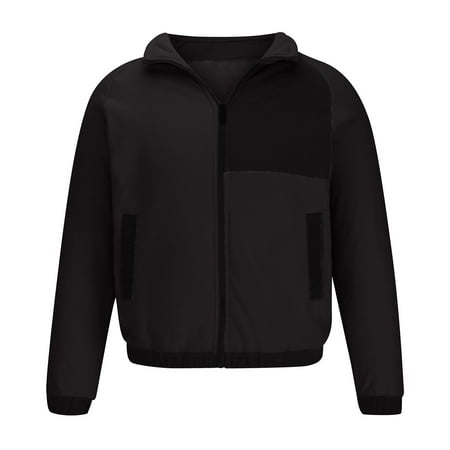 

Tdoqot Scrub Jacket Men- Casual with Hoods Outdoor Full Zip Mens Fall Jackets Black Size L