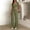 Army Green, variant on Women's Summer 2 Piece Matching Lounge Sets Short Sleeve Crop Tops Wide Leg Pants Airport Travel Outfits Beige XL(XL)