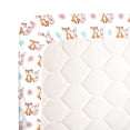 thumbnail image 4 of NoJo Aztec Mix & Match 100% Cotton Teal Floral Fox Fitted Crib Sheet, Pink, Orange, Aqua, White, 4 of 6