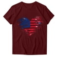 thumbnail image 2 of Odbmxy Tee Shirts for Women Red Short Sleeve Fourth of July Womens Tops Leisure Summer Heart Print Vacation Regular Pullover Tops, 2 of 4