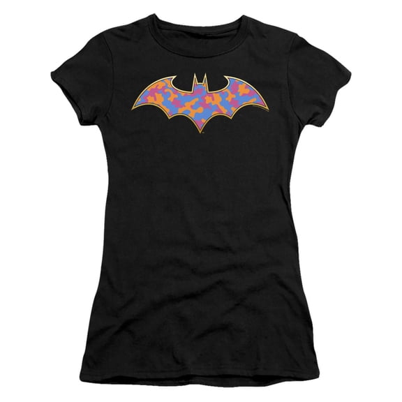 Batman Gold Camo S/S Junior Women's T-Shirt Sheer Black