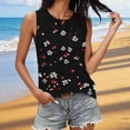 thumbnail image 2 of Fewfanhot Women's Floral Print Sleeveless Tank Top, Hawaiian Flower Pattern Casual Blouse, Lightweight Summer Crew Neck Camisole, S-2XL, 2 of 6
