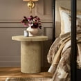 thumbnail image 3 of LuxenHome Burl Wood Finish Manufactured Wood 19.3-Inch Tall End and Side Table with Irregular Shape Top, 3 of 8