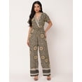 thumbnail image 2 of Moomaya Short Sleeve Full Leg Printed Rayon Jumpsuit - Women's Stylish Jumpsuit, 2 of 9