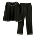 thumbnail image 4 of sususu Airport Outfits for Women 2025,Fall Sets Trousers Suit For Comfort Sleepwear Elegant Long Sleeve Top And Pants Set Cozy Loungewear Ideal Year Round Relaxation And Restful Nights - Black, 4 of 5