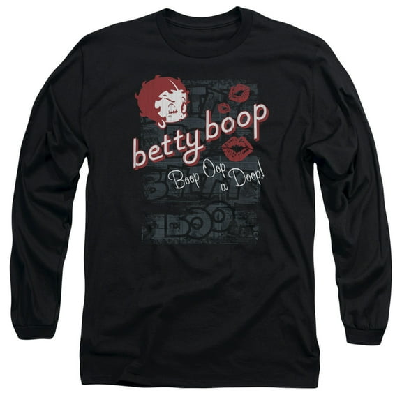 Betty Boop Boop Oop Long Sleeve T-Shirt Adult 18/1 Black