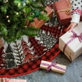 thumbnail image 2 of Buffalo Plaid Christmas Tree Skirt 48 Inch, Winter Holiday Tree Mat Decoration, 2 of 7