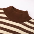 thumbnail image 4 of Fgnfyis Chandails Thermiques à Col Roulé Mi-Haut Manches Longues pour Femmes Automne Hiver Rayé Café, 4 of 6