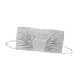 thumbnail image 2 of EHJRE Bow Pleated Clutch Lady Chic Shoulder Chain Bag for Travel Dating Banquet Dinner, 2 of 9