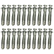 20pcs M4/M5/M6 Wall Anchor Metal Setting Tool with Molly Bolt Hollow Drive Wall 5x52