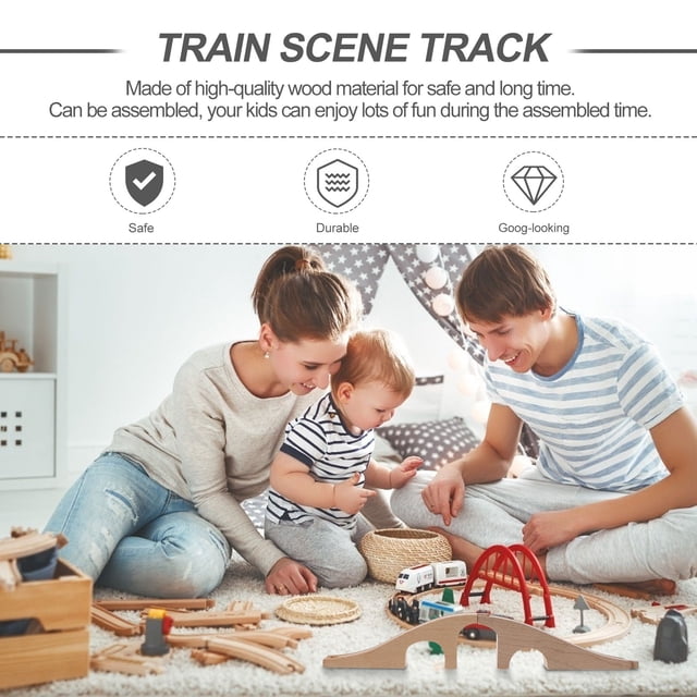 LOLIPPYY Model Railway Bridge Wood Train Tracks with Classic Design for Track Expansion 1Set