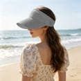 thumbnail image 6 of Ponytail Visor Hat for Women | Wide Brim Sun Protection Cap | Breathable Open Top, Quick Drying Fabric, Sweat Absorbent Band, Adjustable Fit, Summer Beach Activewear, 6 of 7