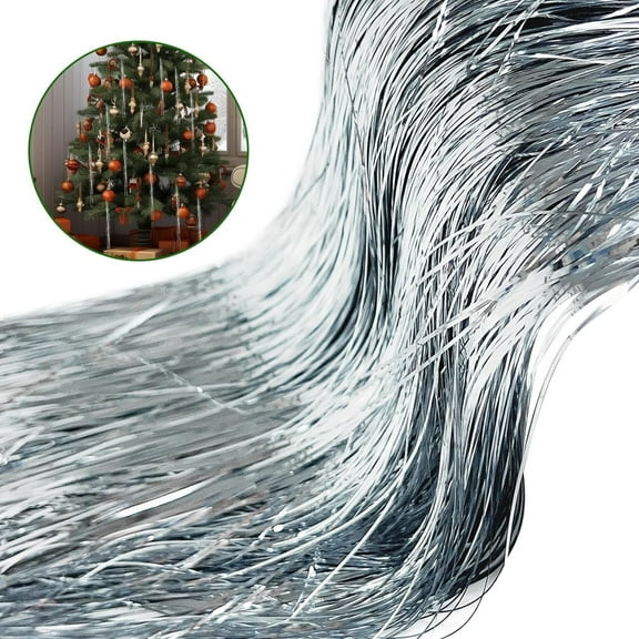 Christmas Icicle Tinsel Decoration, 3-Pack, Silver