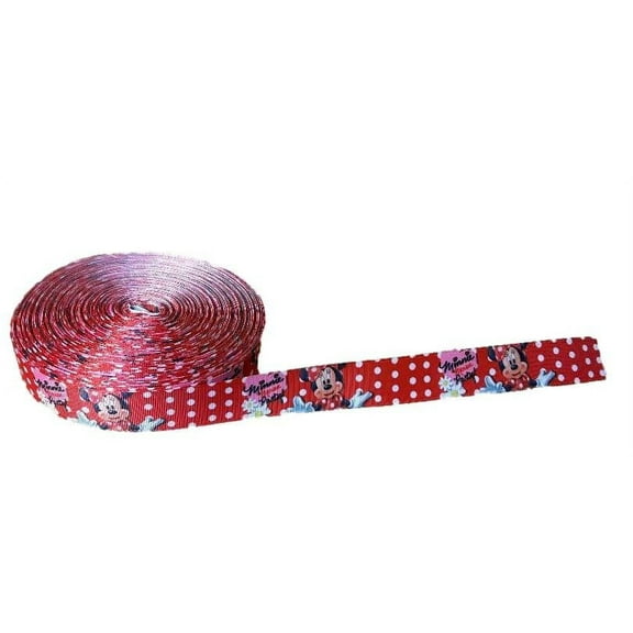 Minnie Mouse Party Red Border 1" Wide 3 Yards Repeat Ribbon
