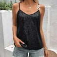 thumbnail image 2 of JGGSPWM Women's Sparkling Sequin Tank Tops Sleeveless Shimmer Camisoles Scoop Neck Spaghetti Straps Tank Cami Shirts Black L, 2 of 8