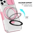 thumbnail image 2 of Allytech Magnetic Case for iPhone 11 Pro Max with Lens Slide Cover, [Non-Slip] [Military Grade Protection] Slim Shockproof Ring Stand Case Support Wireless Charging, Pink+White, 2 of 10