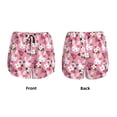 thumbnail image 6 of Uemuo Rose Rabbit Pattern Women's Athletic Shorts High Waisted Running Shorts with Liner Pockets Gym Elastic Workout Shorts-Small, 6 of 9