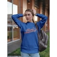 thumbnail image 2 of Cursive Happy Anniversary Sweatshirt Women -Image by Shutterstock, Female Large, 2 of 4
