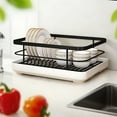 thumbnail image 3 of Kitchen Dish Drying Rack with Integrated Cutlery Holder and Efficient Tray for Organized Countertop, 3 of 4