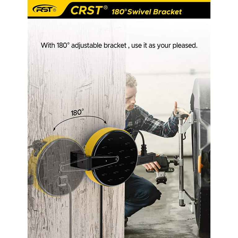 CRST 30FT Retractable Extension Cord Reel with UL Certified 16/3